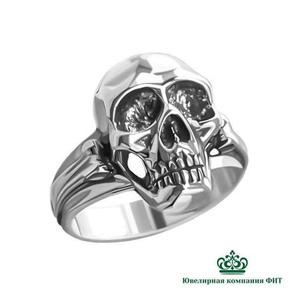 Серебряное кольцо Череп