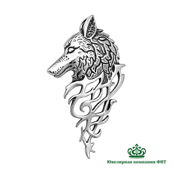 Серебряный кулон Волчица