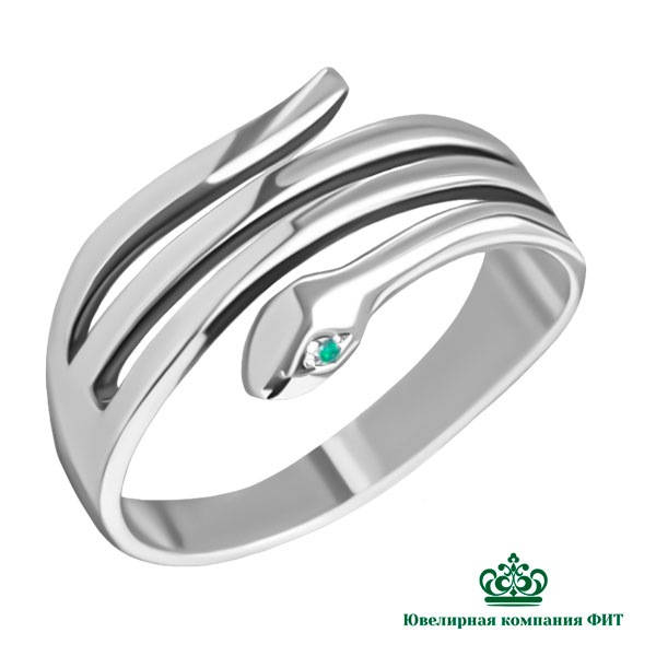 Серебряное кольцо Змейка