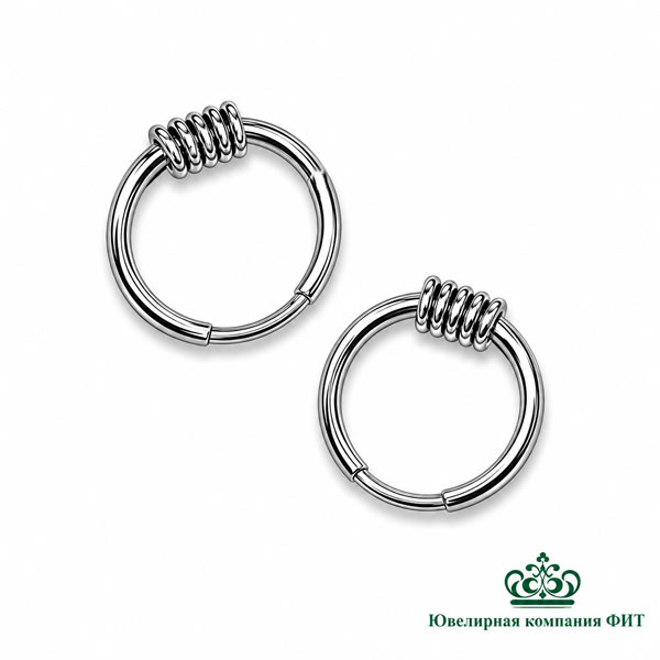 Серебряные серьги Конго витые