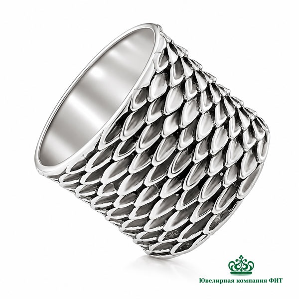 Серебряное кольцо Кобра