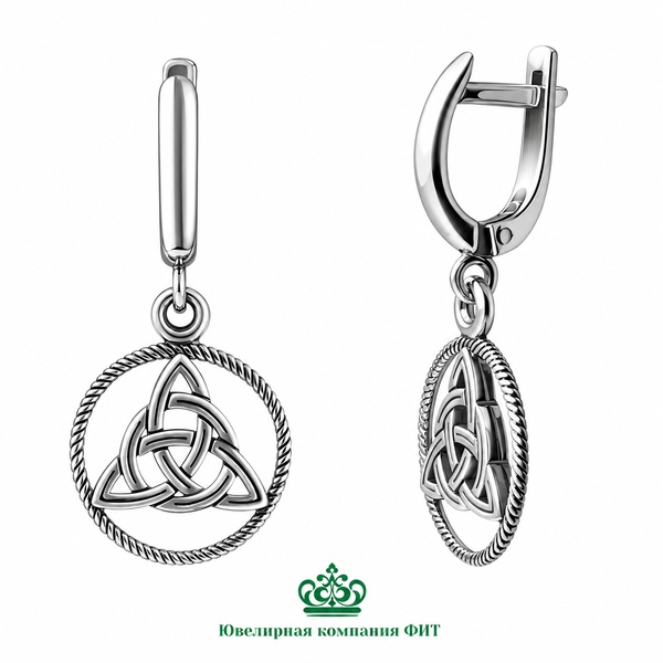 Серебряные серьги Лабиринт