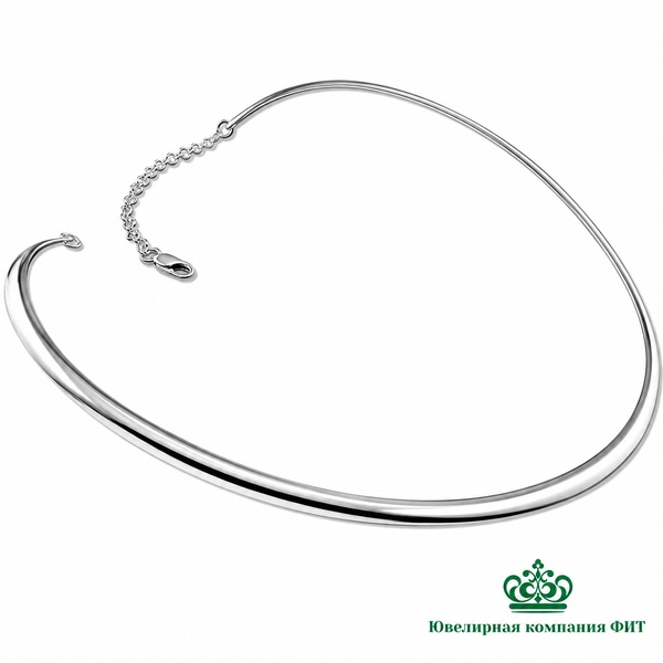 Серебряная гривна XL с цепочкой