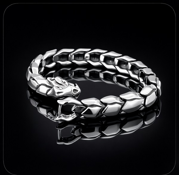 Серебряный браслет Дракон XL