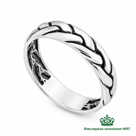 Серебряное кольцо Косичка