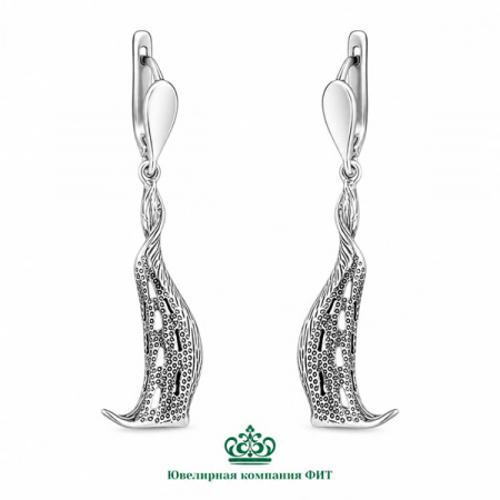 Серебряные серьги Гладиолус