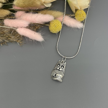 Серебряный кулон Кот Тимофей