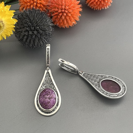Серебряные серьги Капелька