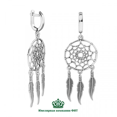Серебряные серьги Ловцы снов
