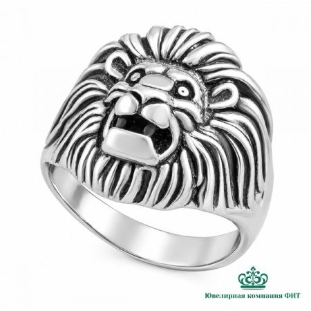 Серебряное кольцо Лев