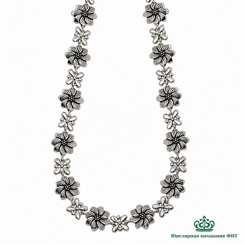 Серебряное колье Цветочки