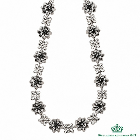 Серебряное колье Цветочки