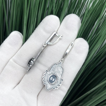 Серебряные серьги Глория 