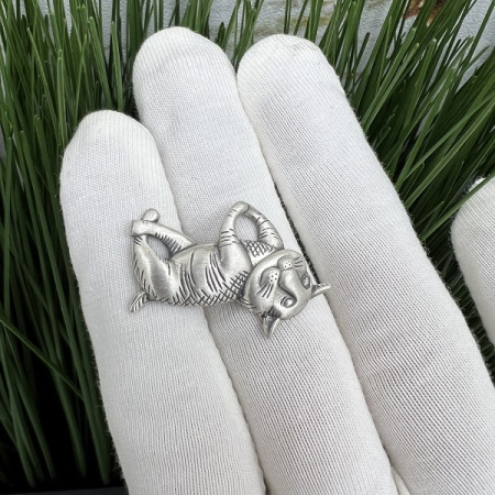 Серебряный кулон кот Баюн
