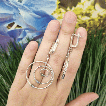 Серебряные серьги Колечки