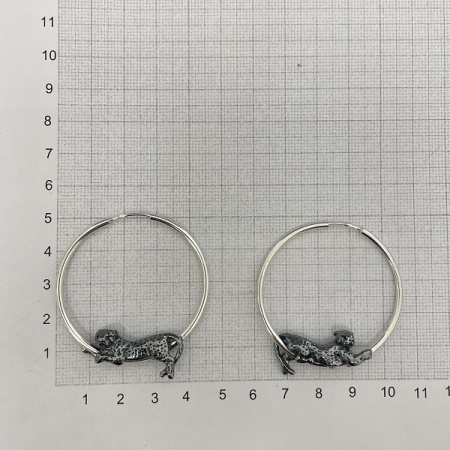 Серебряные серьги Конго Леопарды