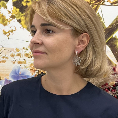 Серебряные серьги Кружево