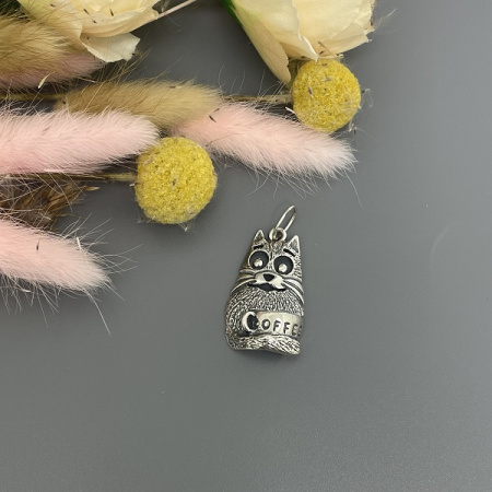 Серебряный кулон Кот Тимофей