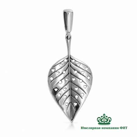 Серебряный кулон Листик