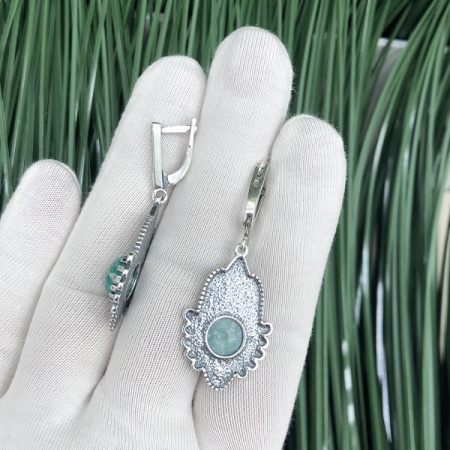 Серебряные серьги Глория 