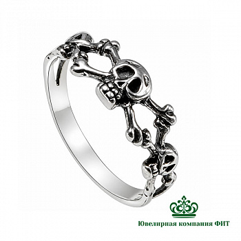 Серебряное кольцо Череп