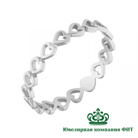 Серебряное кольцо Сердечки