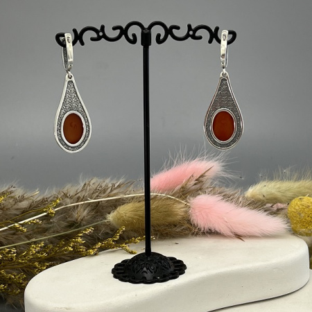 Серебряные серьги Капелька