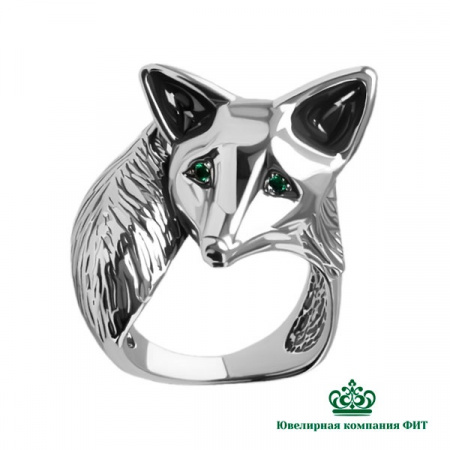 Серебряное кольцо Лисица