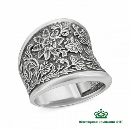 Серебряное кольцо Полянка