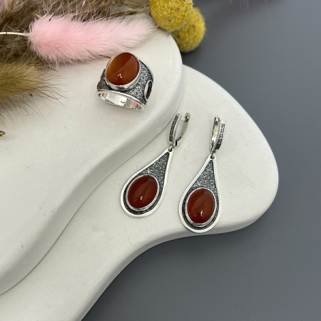 Серебряные серьги Капелька