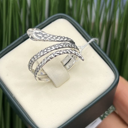 Серебряное Кольцо Змейка