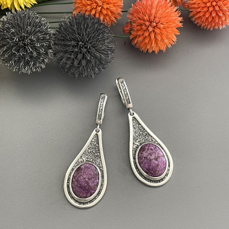 Серебряные серьги Капелька