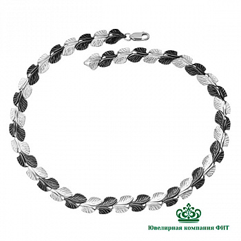 Серебряное колье Листья