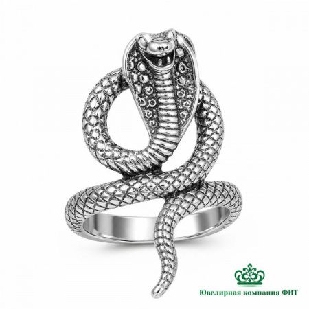 Серебряное кольцо Кобра