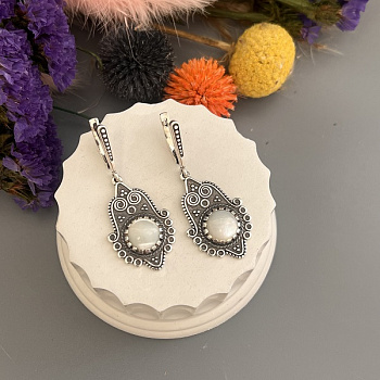 Серебряные серьги Глория 