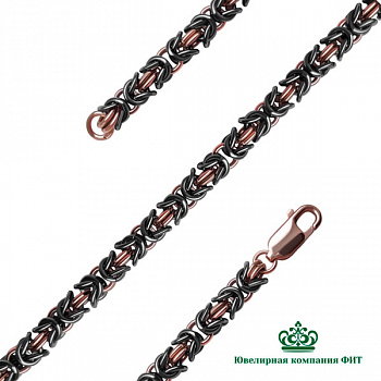 Серебряная цепь Королевская Роза с позолотой
