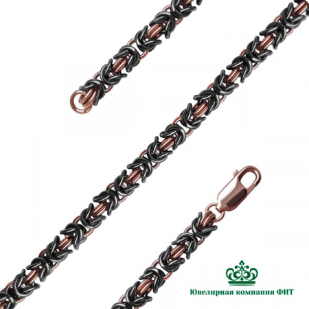 Серебряная цепь Королевская Роза с позолотой