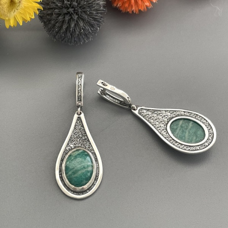 Серебряные серьги Капелька