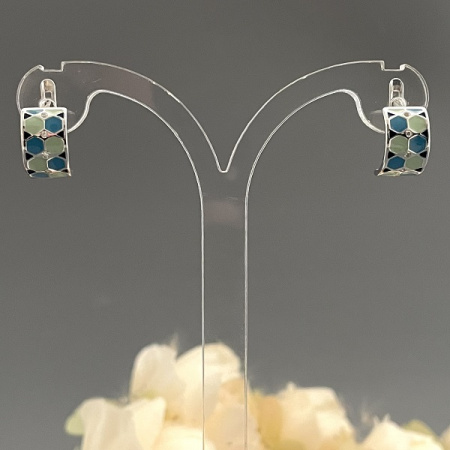Серебряные серьги Арлекино