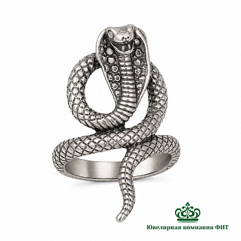 Серебряное кольцо Кобра