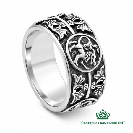 Серебряное кольцо Барельеф