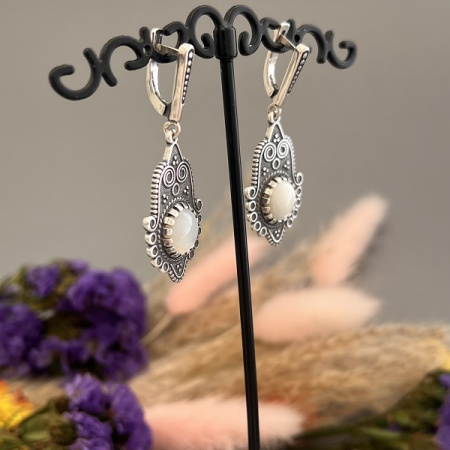 Серебряные серьги Глория 