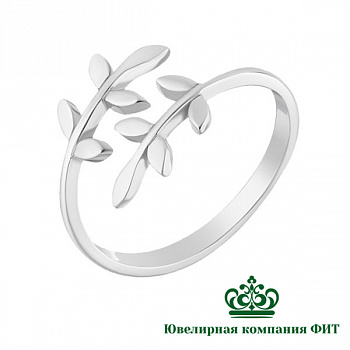 Серебряное кольцо Веточка