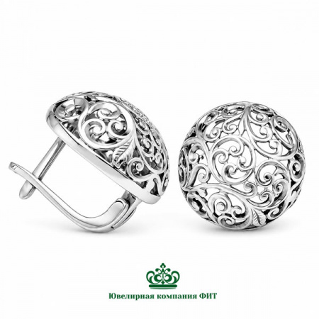 Серебряные серьги Незабудка