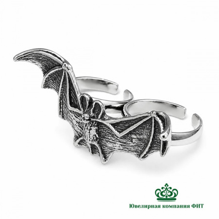 Серебряное кольцо Летучая мышь