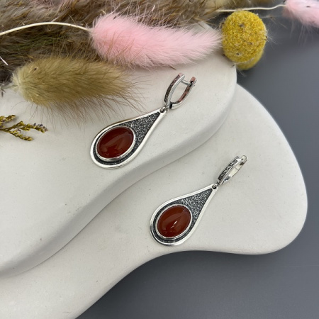 Серебряные серьги Капелька